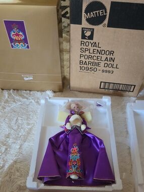 Mattel Purple Royal Splendor Porcelain Barbie Doll 1993 NWT
